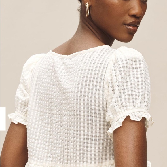 Maeve White Textured Blouse - Picture 3 of 11